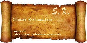 Simon Kolombina névjegykártya
